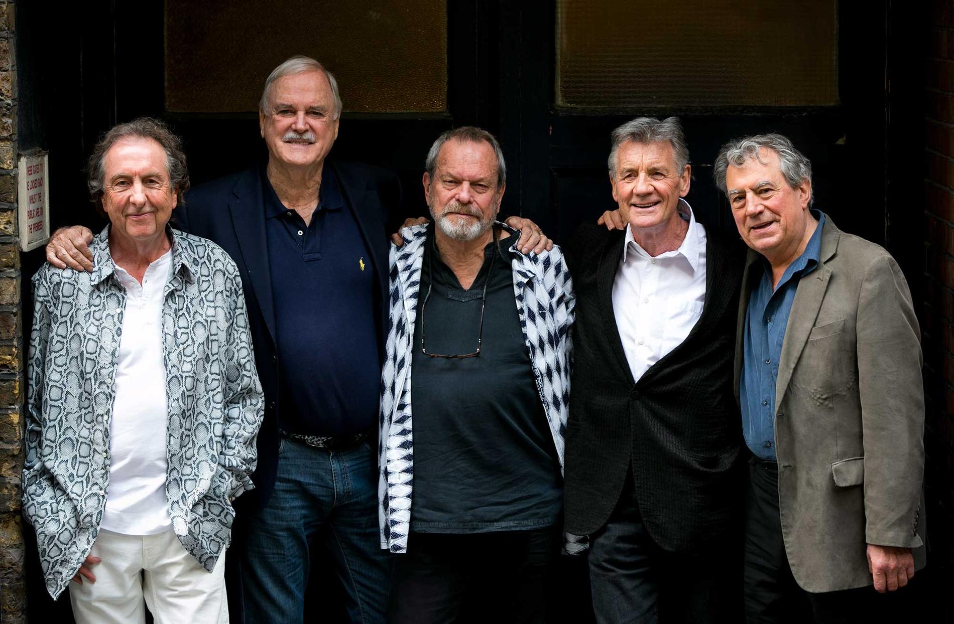 Monty Python-gänget återöfrenades 2014. Från vänster Eric Idle, John Cleese, Terry Gilliam, Michael Palin och Terry Jones.