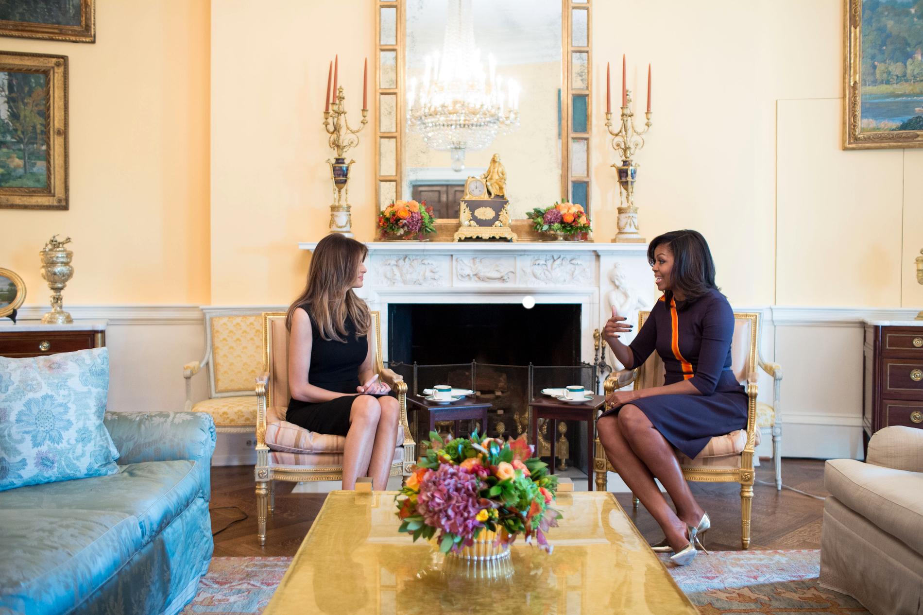 Melania Trump och Michelle Obama hade ett privat möte i Vita Huset.