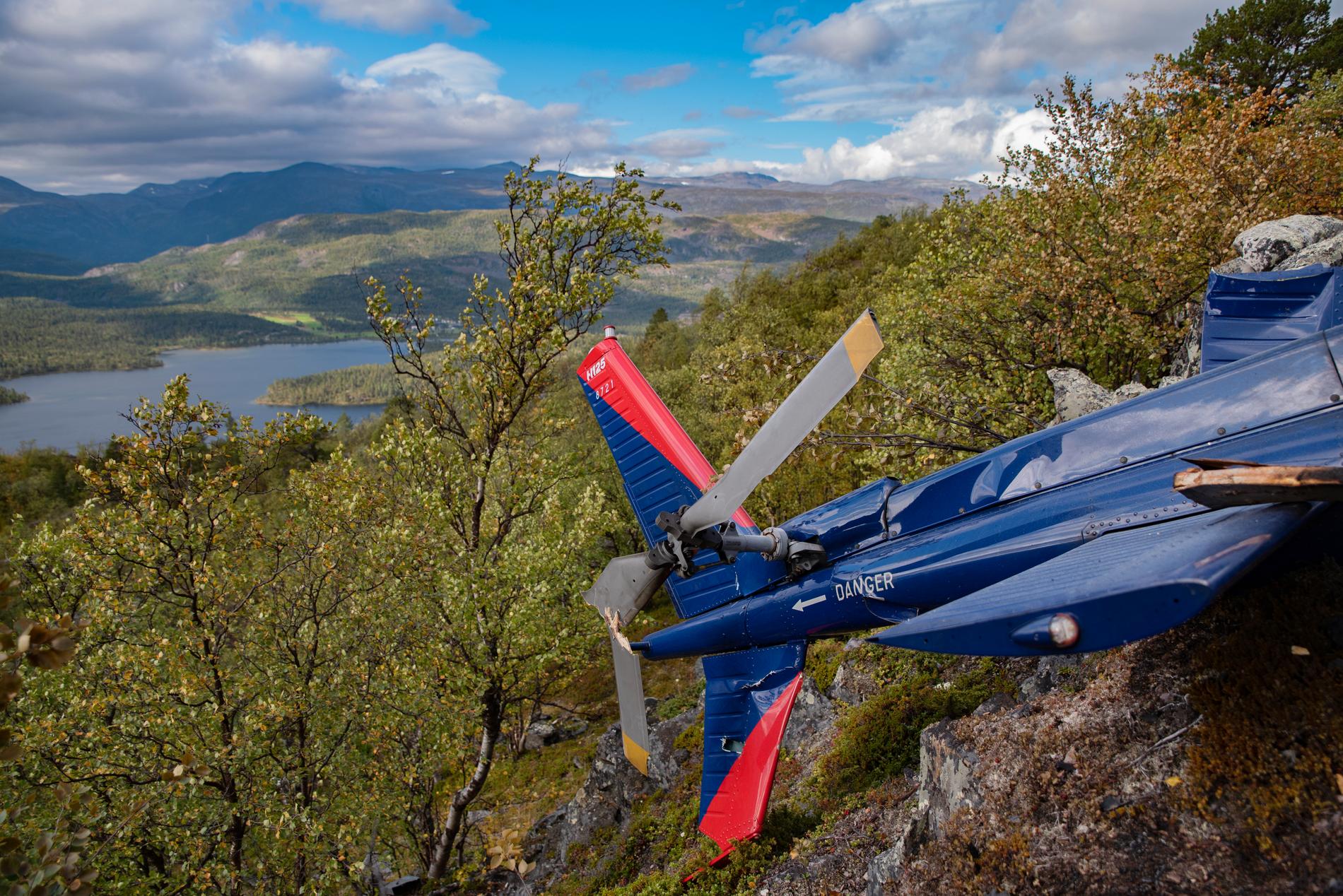 Helikoptervraket vid Kvenvikvannet nära Alta i norra Norge.