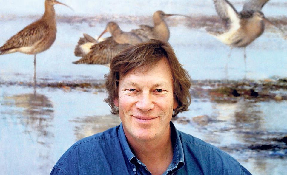 Ornitologen och konstären Lars ”Fågelmannen” Jonsson berättade om sitt konstnärskap och sina försök att snacka med fåglarna.