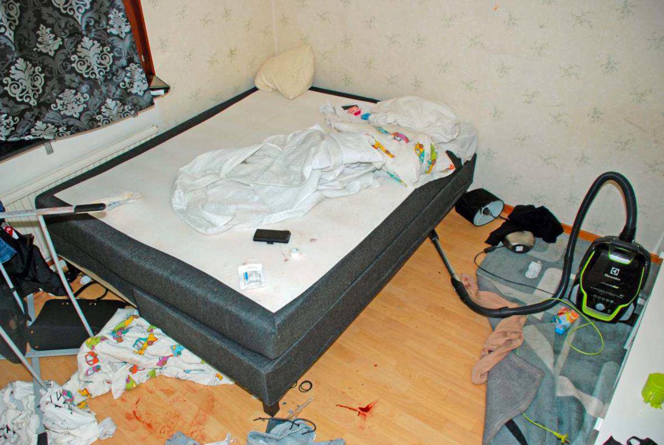 Sovrummet där Jennie sköts till döds.