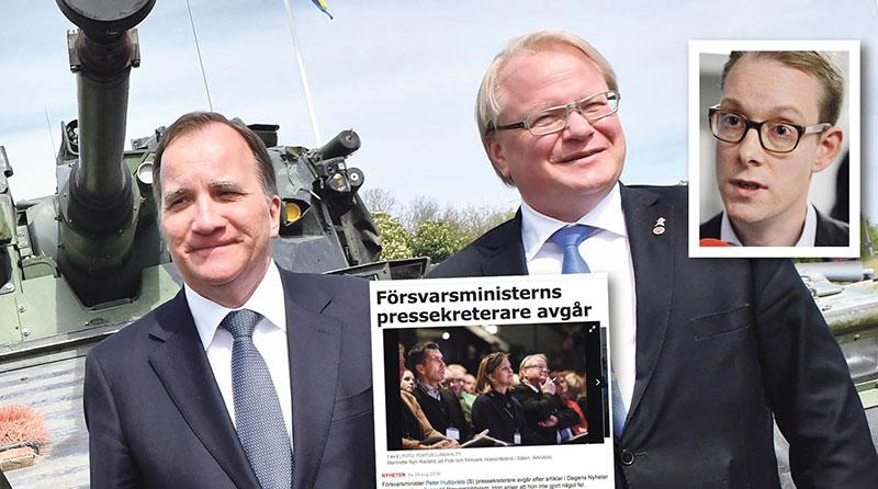 försvarsminister Peter Hultqvist och statsminister Stefan Löfven har lagt locket på efter att Hultqvists medarbetare avgått, skriver Tobias Billström.