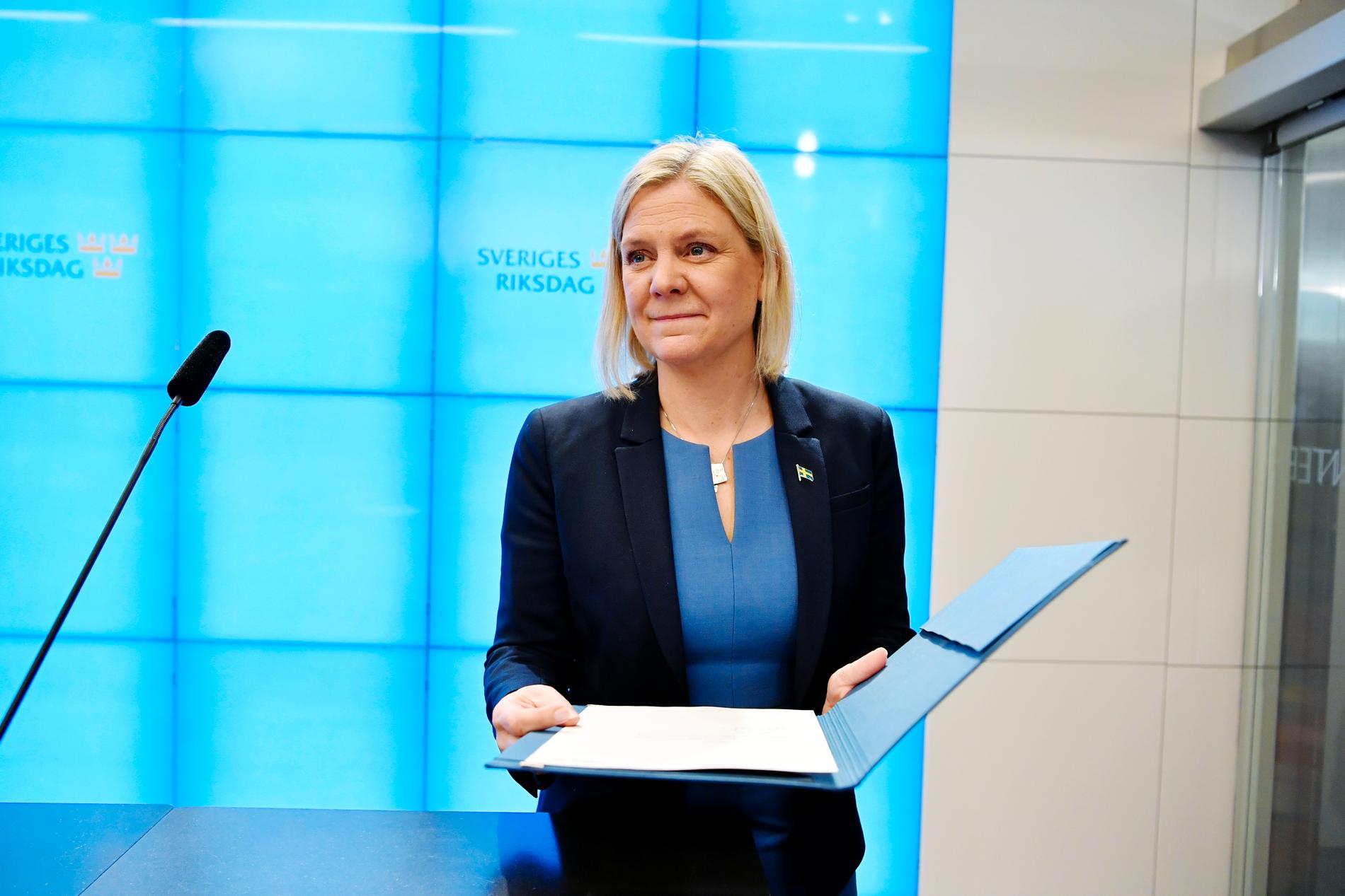 Magdalena Andersson väntas läsa upp sin regeringsförklaring på tisdag nästa vecka.