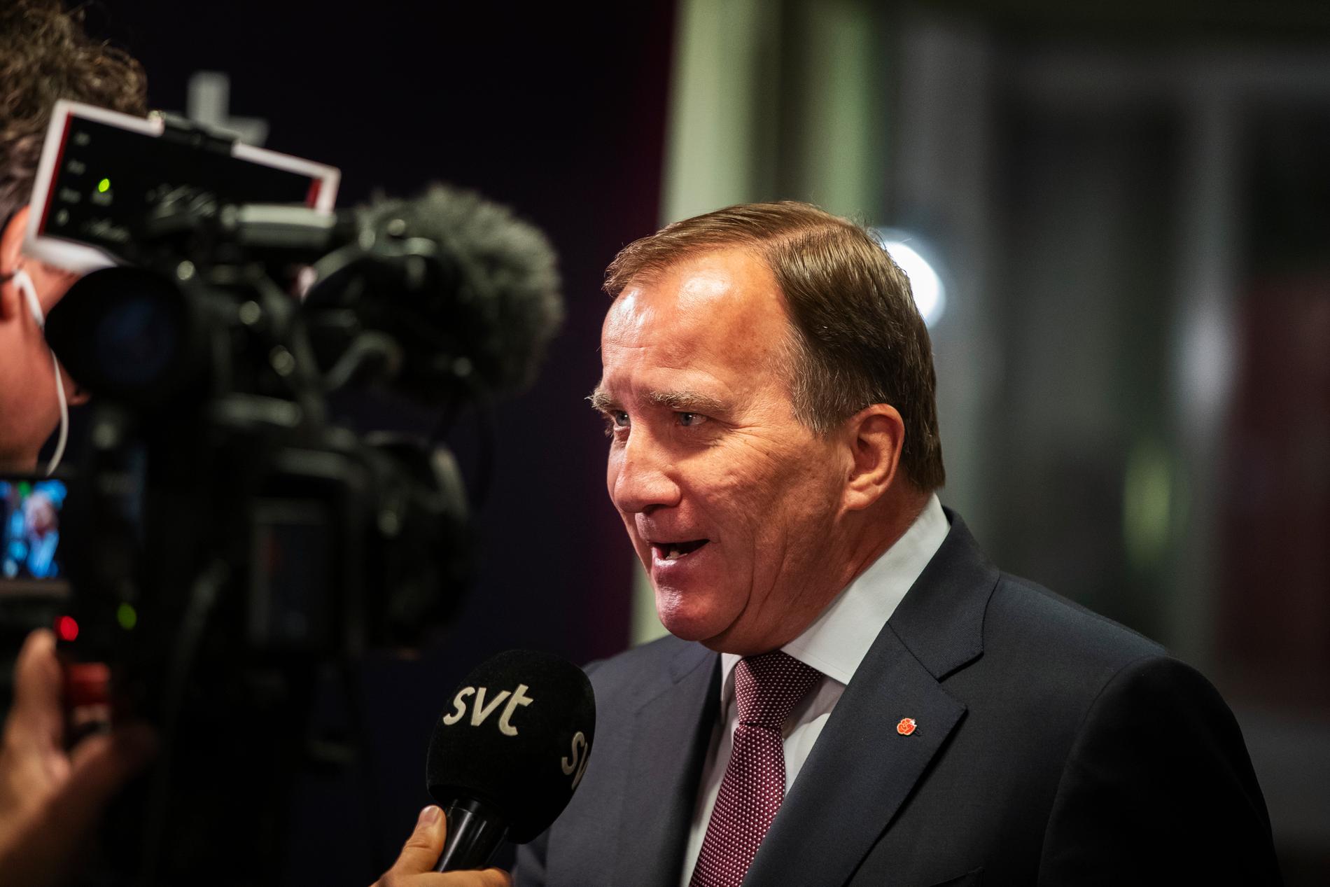 Stefan Löfven före debatten i SVT.