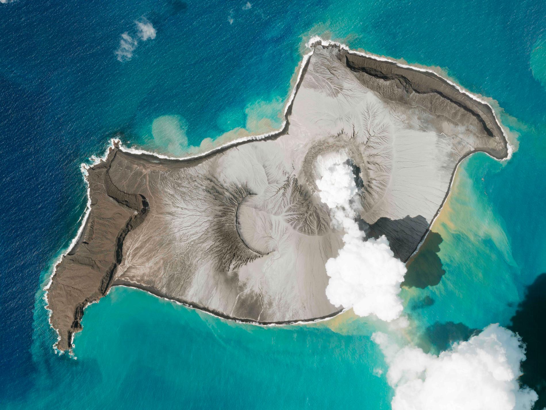 Satelitbild av undervattensvulkanen.
