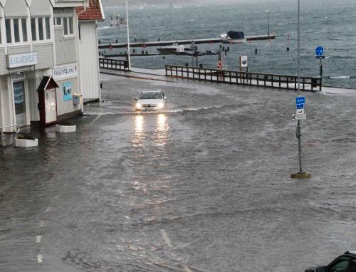 Översvämningar i Grebbestad.