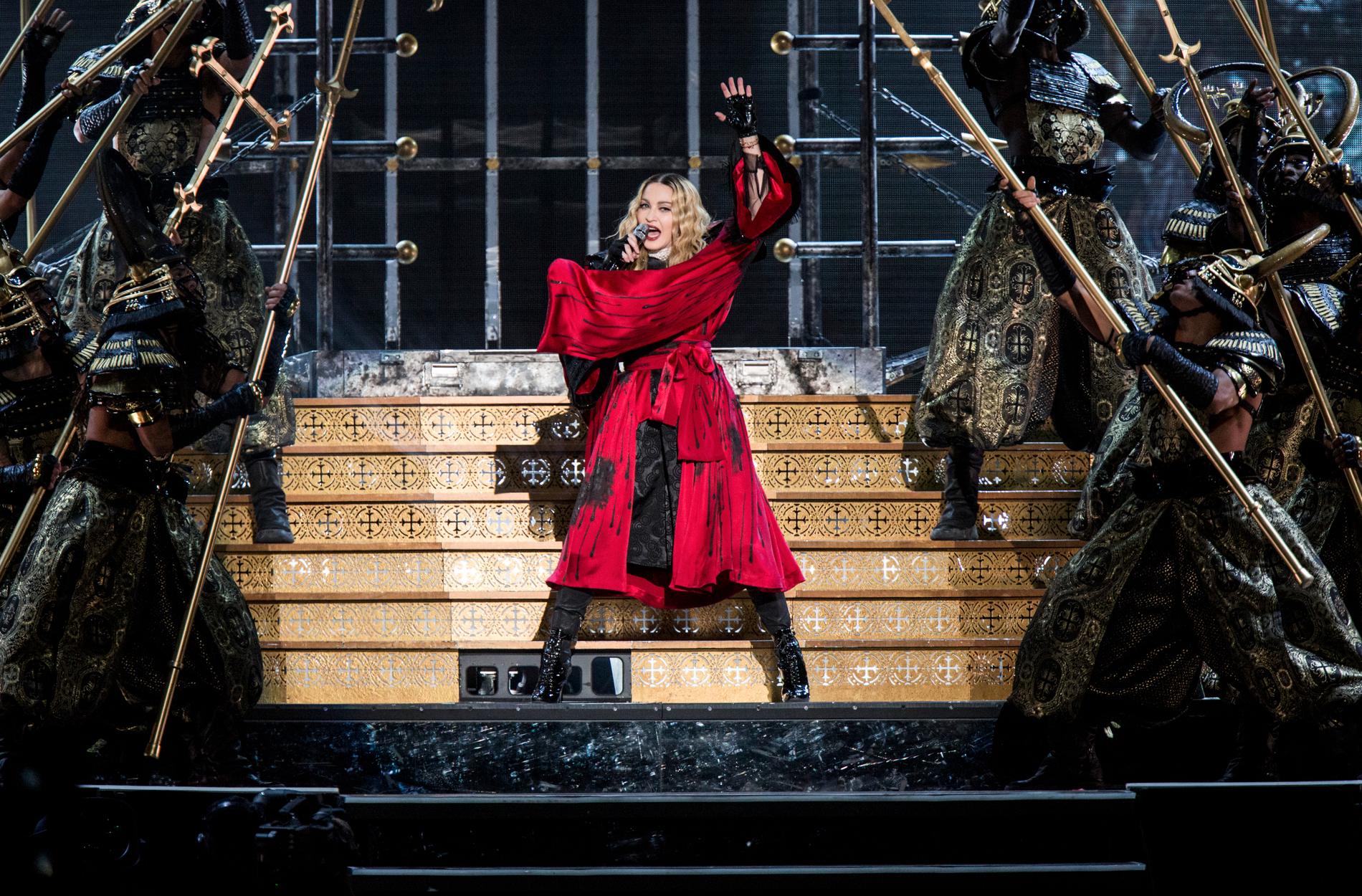 Madonna när hon spelade i Stockholm 2015. Arkivbild.