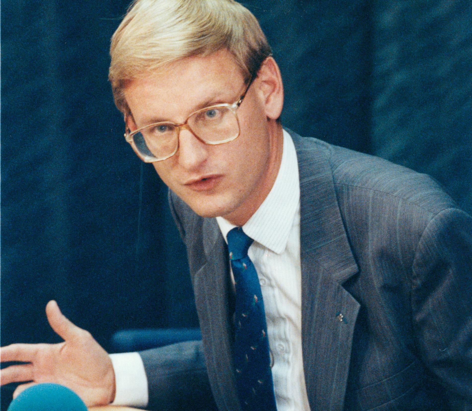 Valet 1991. Carl Bildt, politiker partiledare (M).