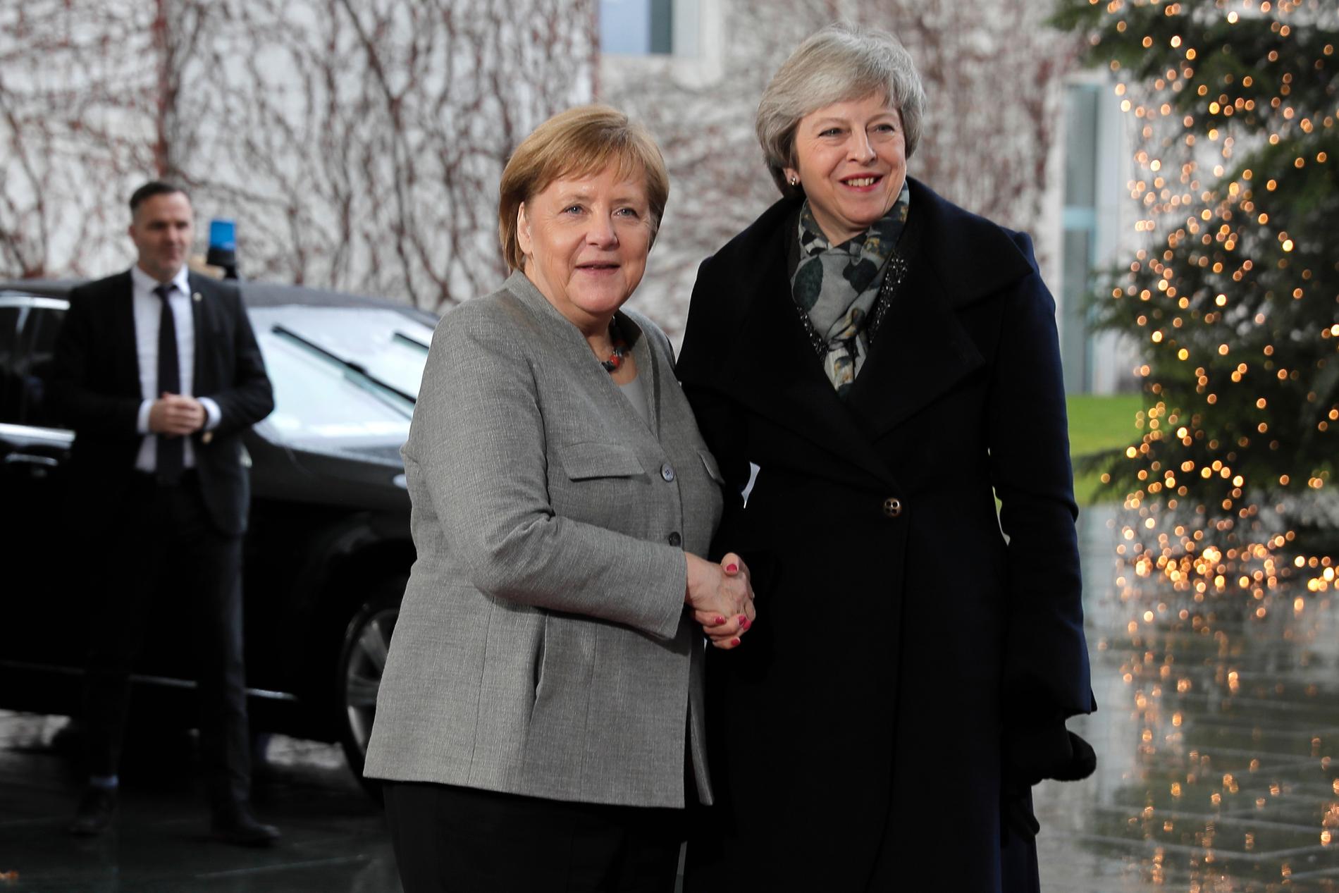 Tysklands förbundskansler Angela Merkel och Storbritanniens premiärminister Theresa May. Arkivbild.