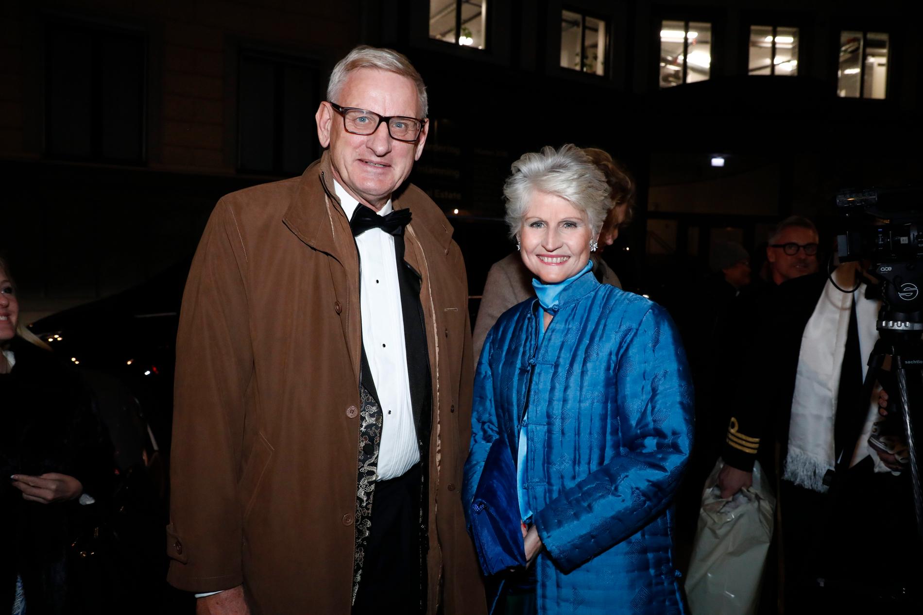 Carl Bildt och Anna Maria Corazza Bildt på bröllop 2018.