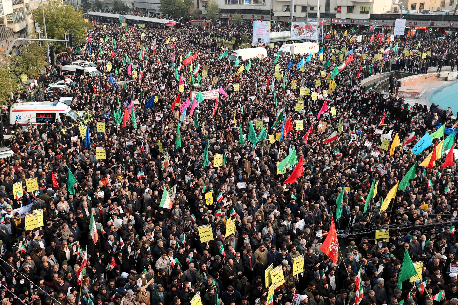 Demonstrationer i Teheran i början av veckan. Arkivbild.