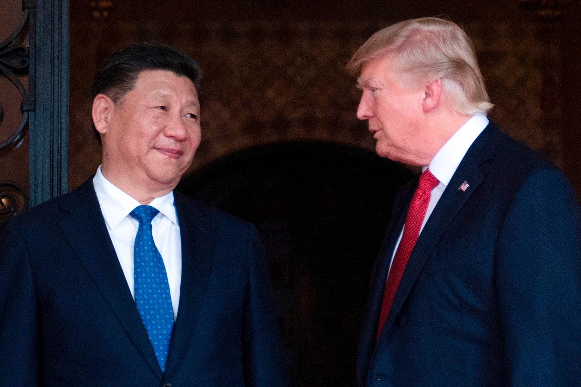 Donald Trump och Xi Jinping.