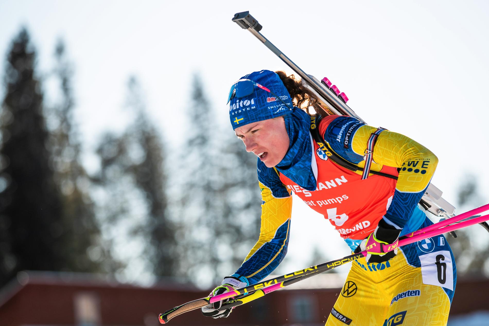 Hanna Öberg missar segern i distanscupen. 
