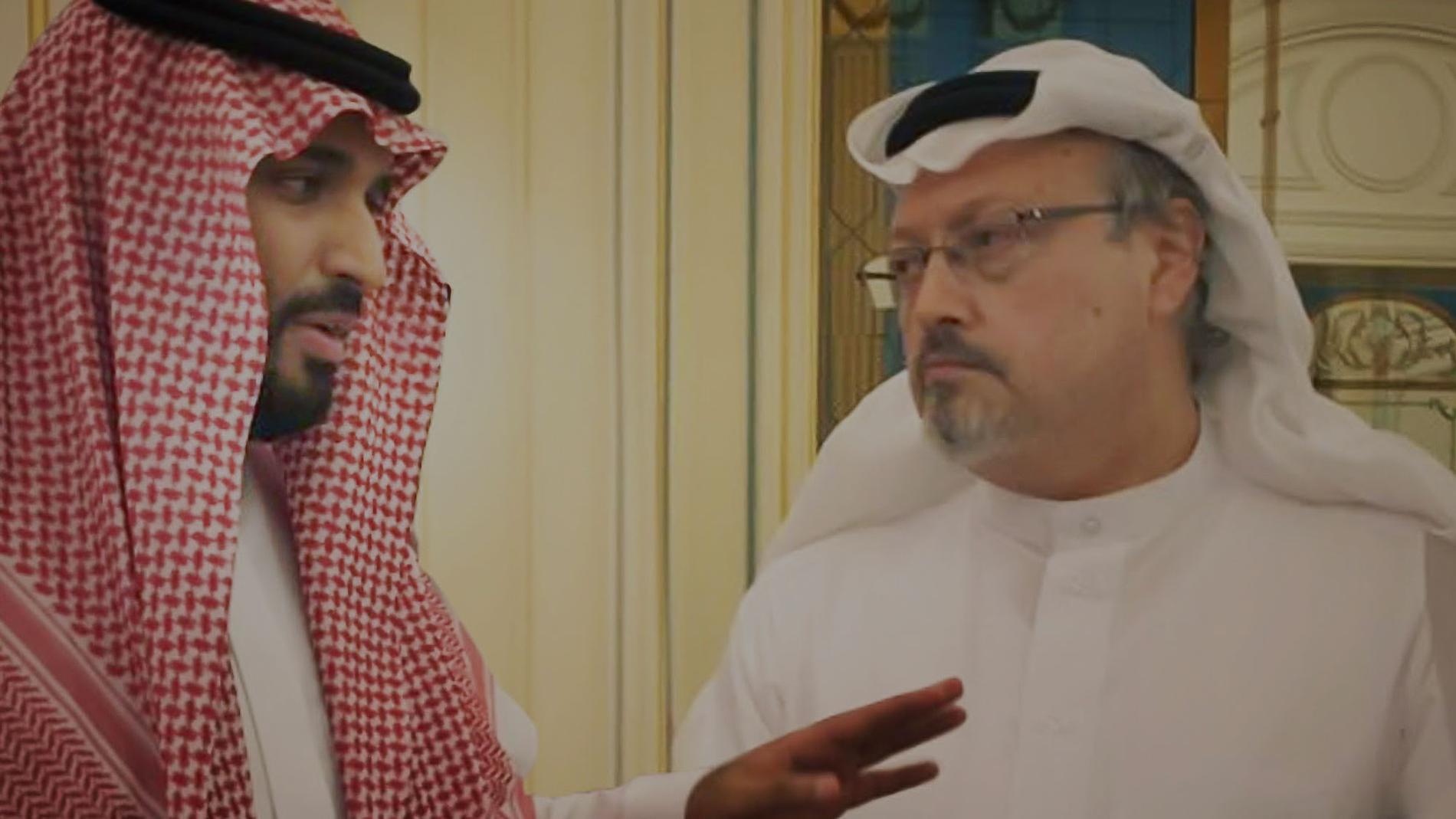 Mohammed bin Salman och Jamal Khashoggi i ”The dissident”.