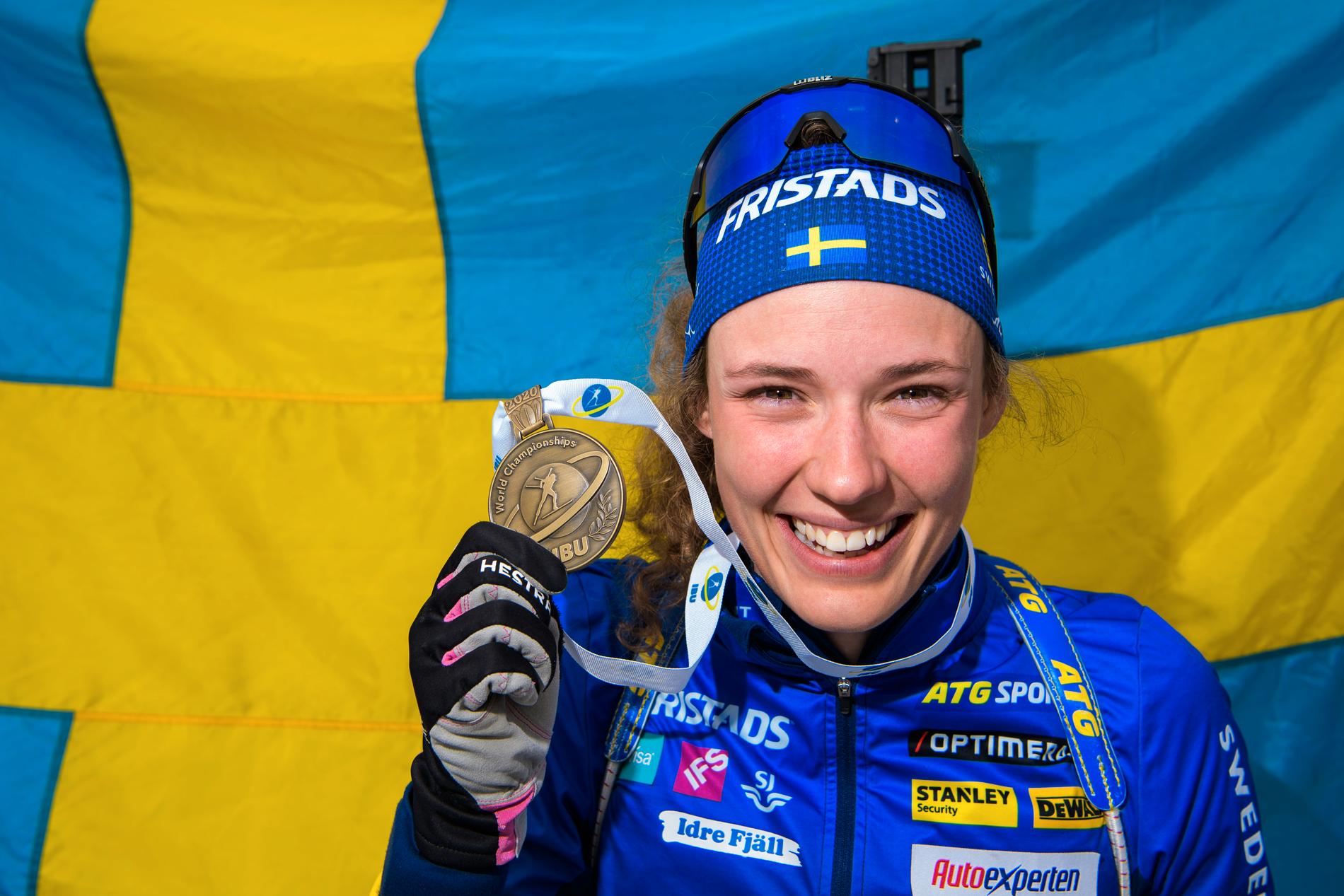 Hanna Öberg är ett av de stora svenskhoppen i skidskytte-VM 2021 i Pokljuka. 