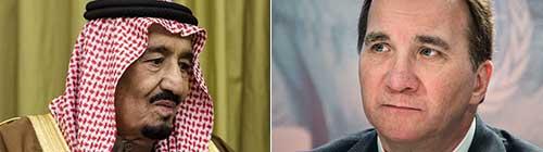 Saudiarabiens kung Salman och Sveriges statsminister Stefan Löfven (S).