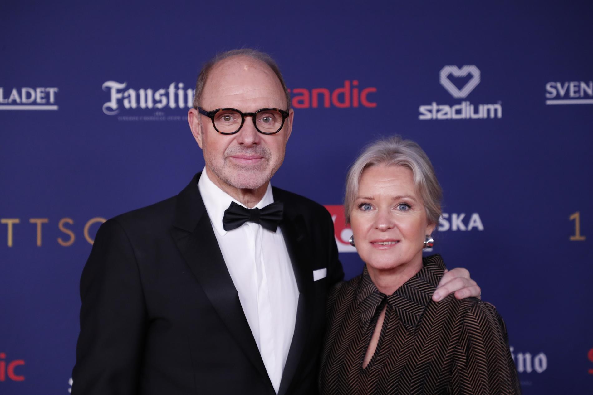 Thomas Ravelli med hustrun Catherine Ravelli från Idrottsgalan 2020.