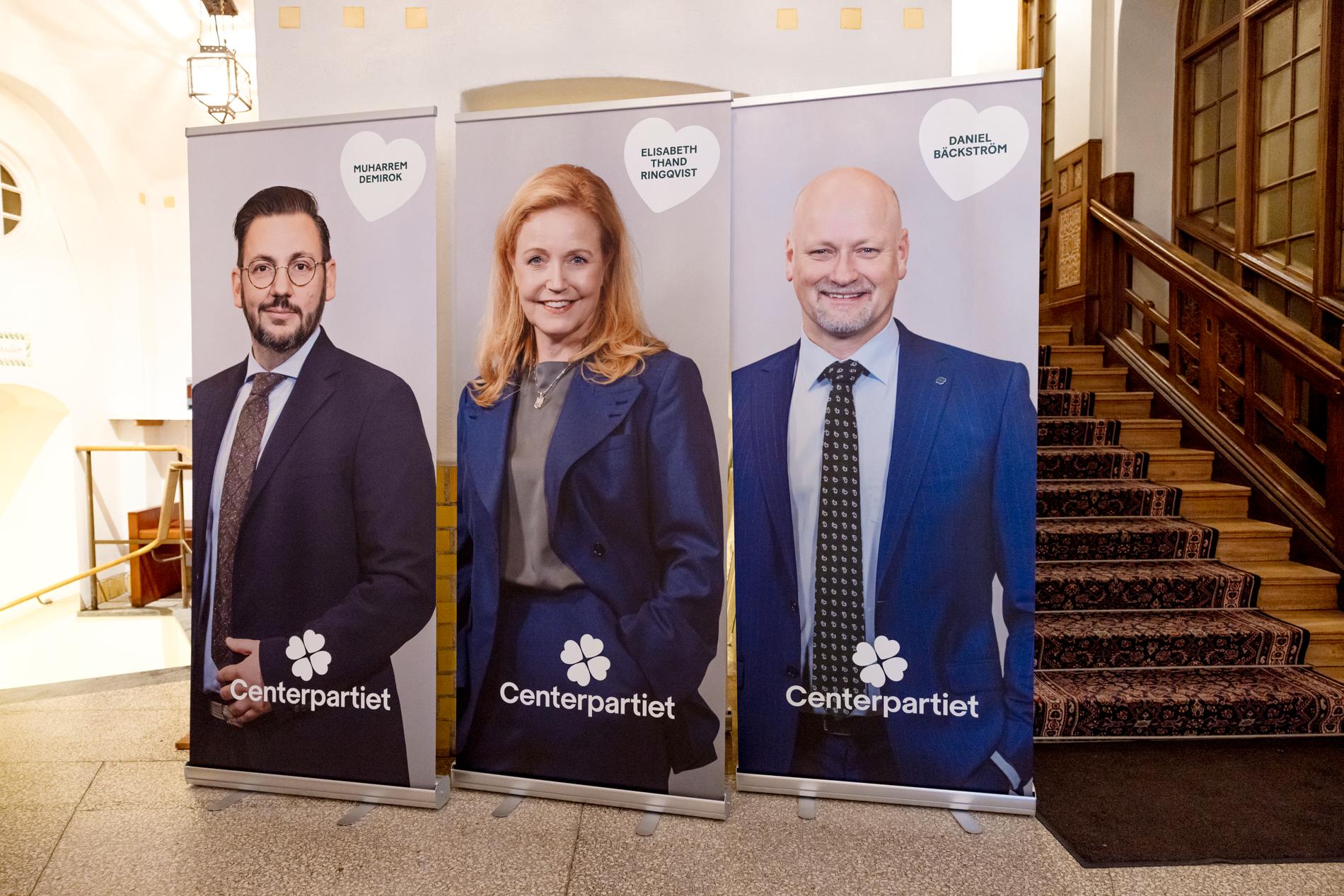 Centerpartiets partiledarturné med kandidaterna Muharrem Demirok, Elisabeth Thand Ringqvist och Daniel Bäckström.