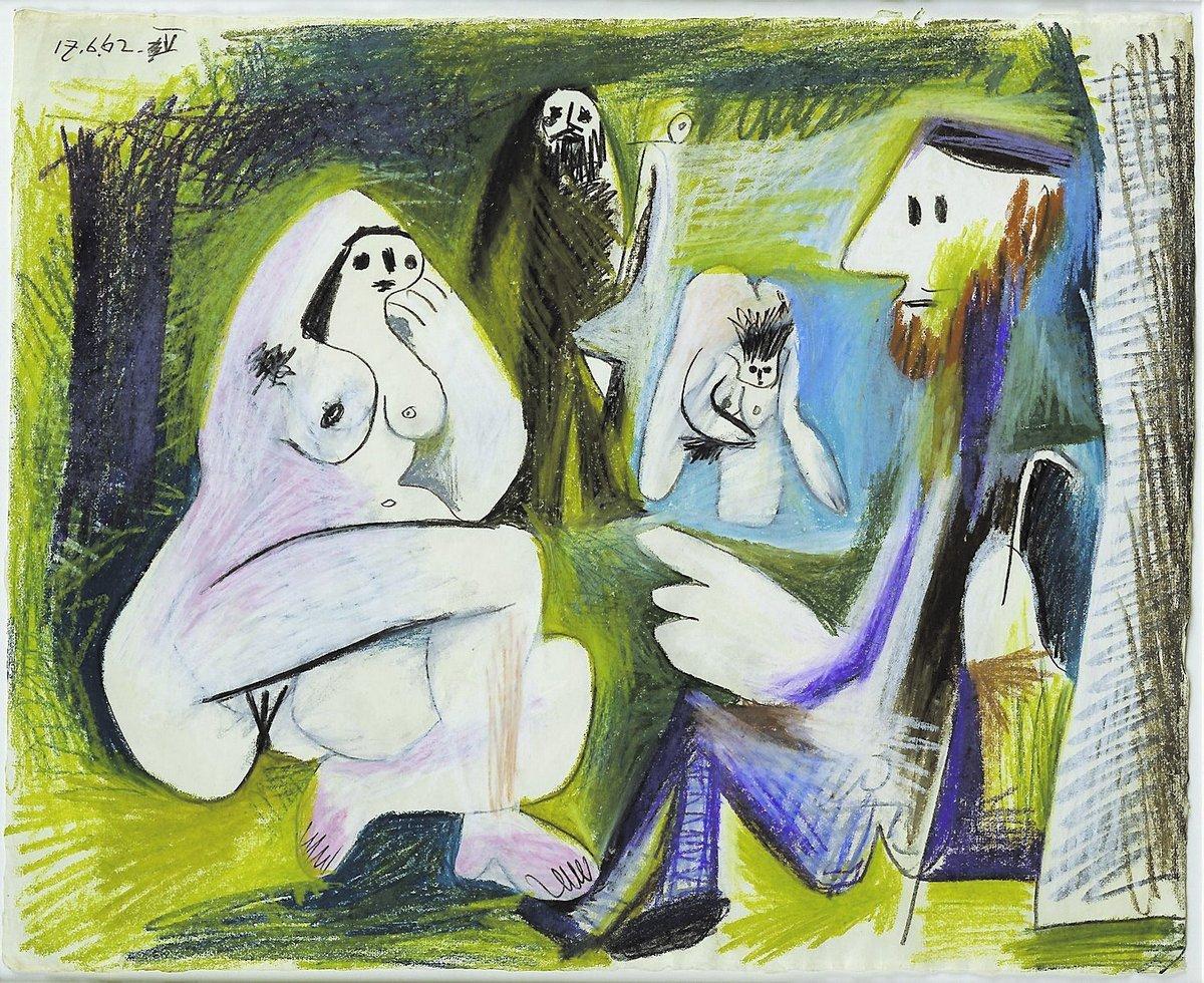 Manets ”Frukost i det gröna”, i Pablo Picassos version från 1962.
