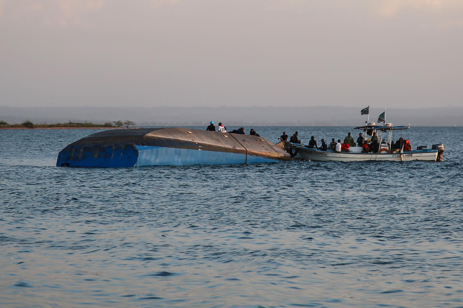 En färja förliste på Victoriasjön, Tanzania. 