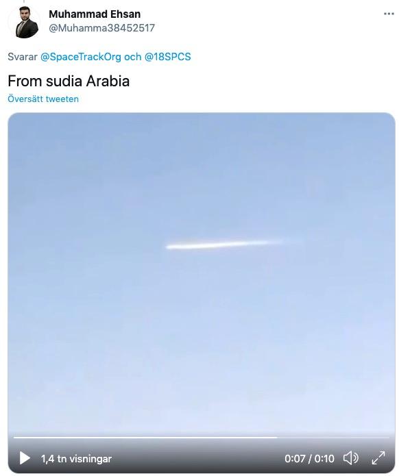 Raketen i Saudiarabien.