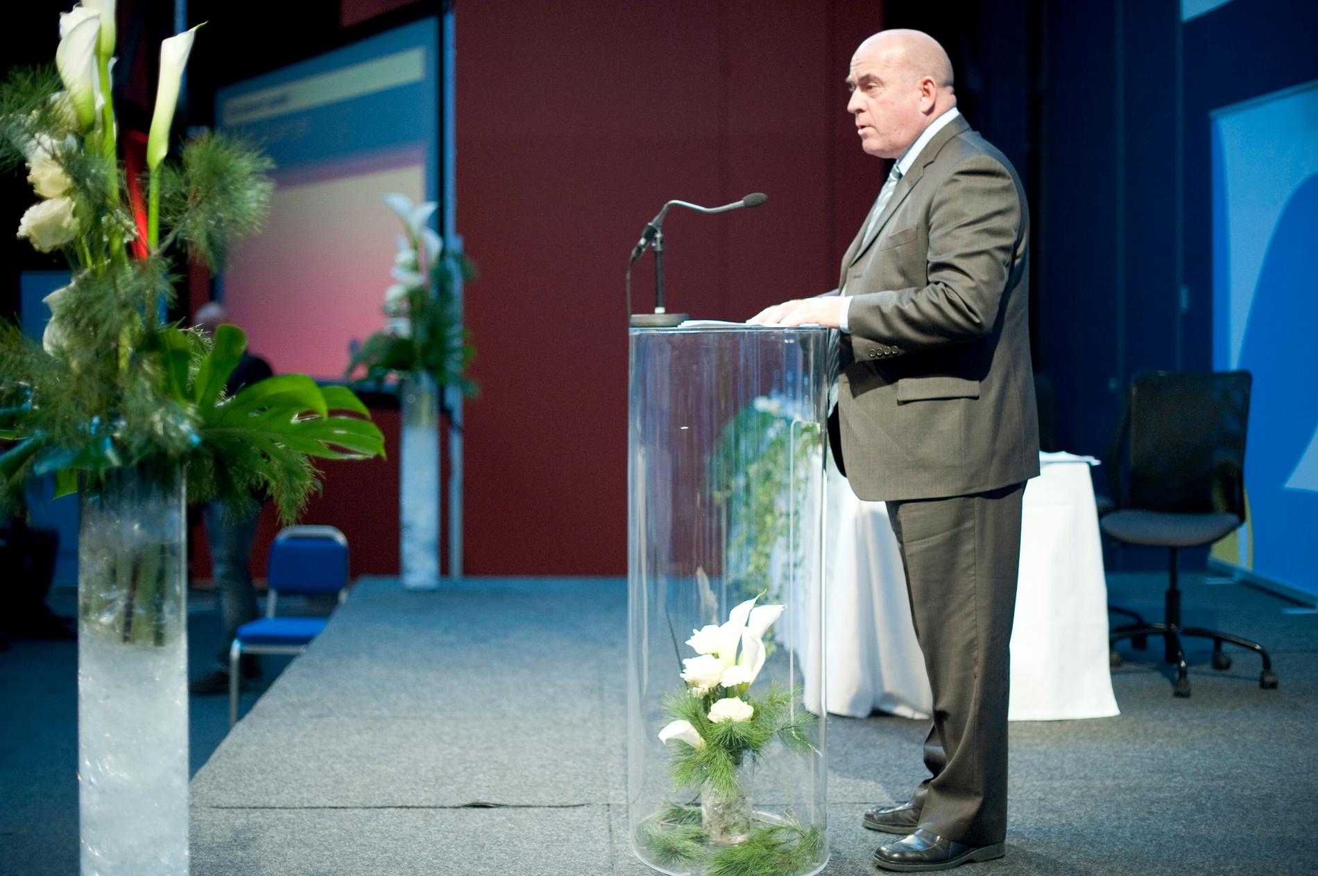 Sören Espersen, Dansk Folkeparti, talar under Sverigedemokraternas landsdagar 2011.