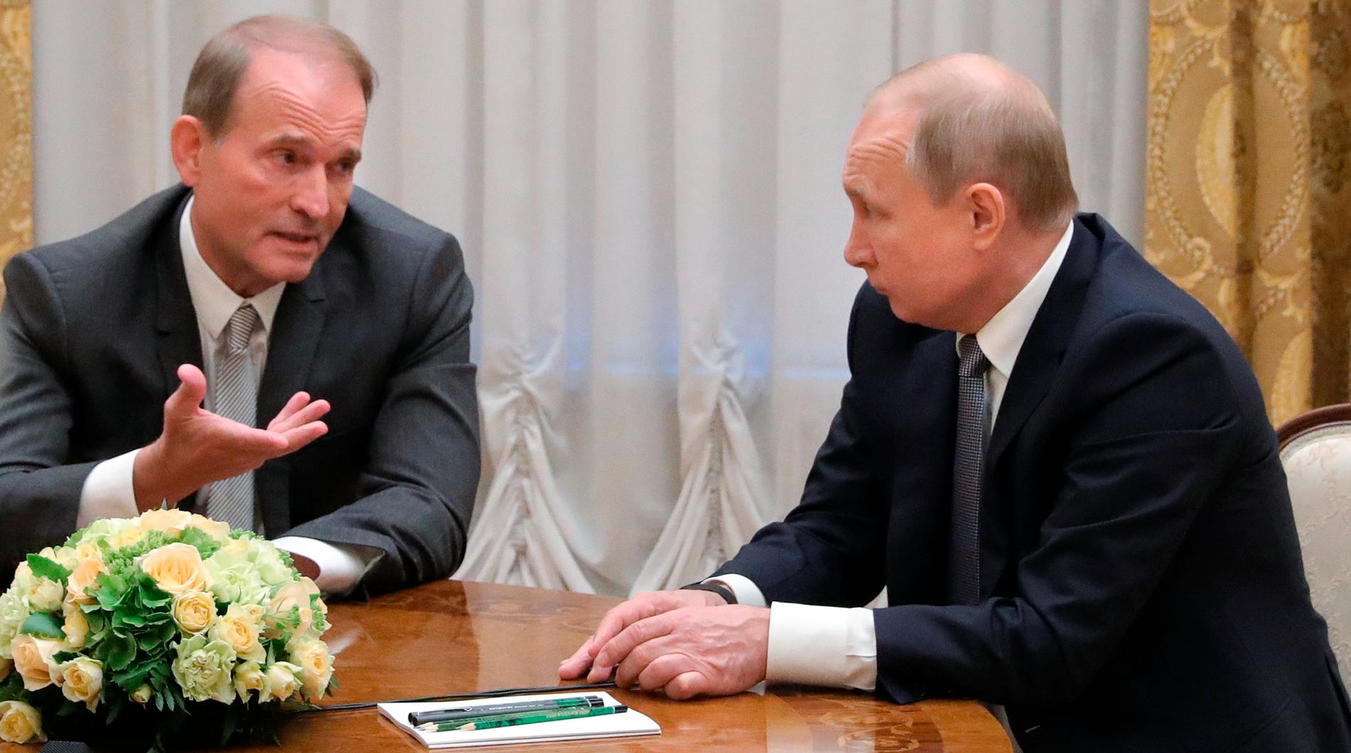 Viktor Medvedchuk i möte med president Vladimir Putin. Arkivbild