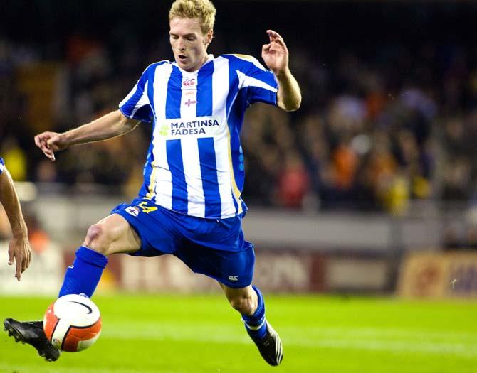 Svensken lånades ut till Deportivo La Coruna i Spanien våren 2008.