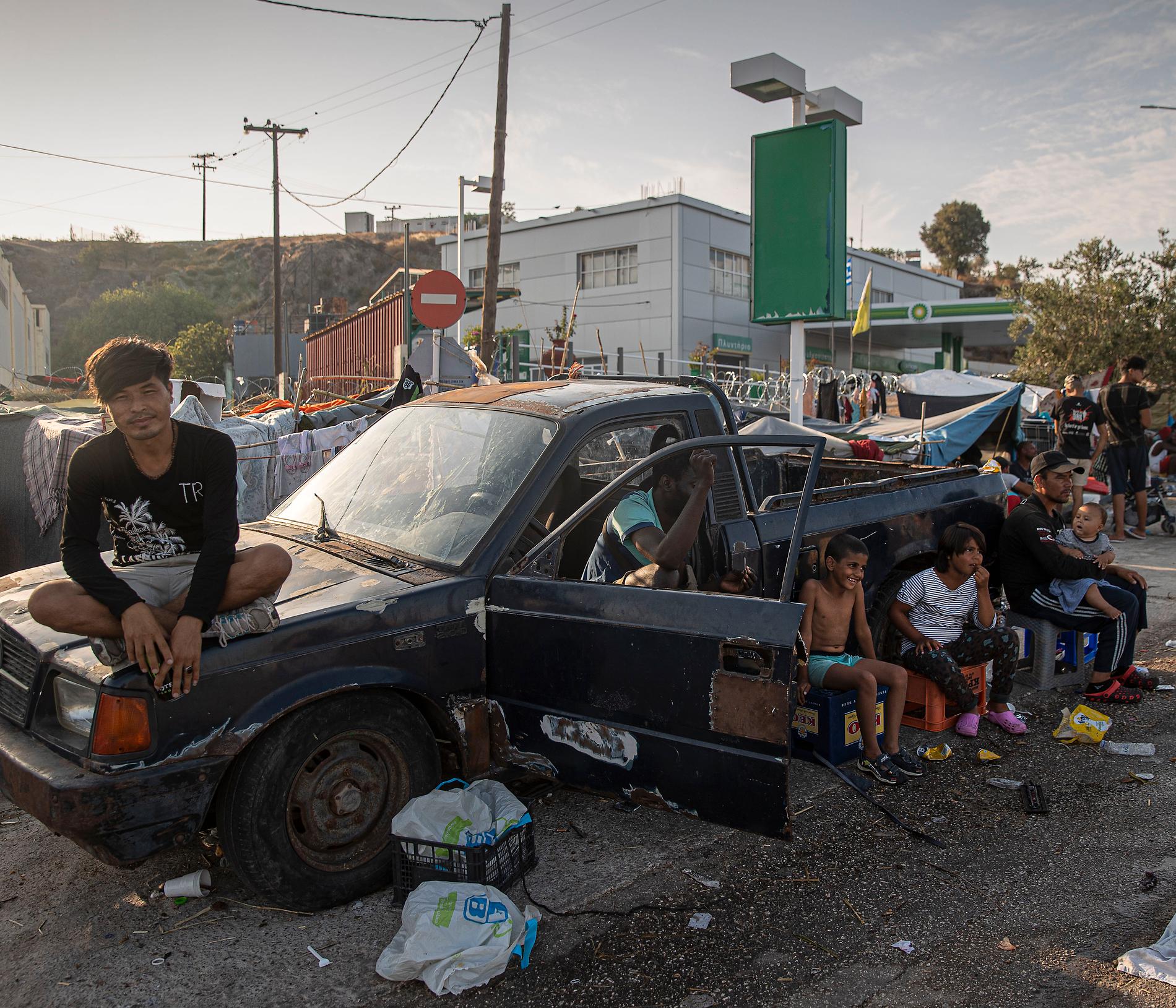 Flyktingar i Lesbos.