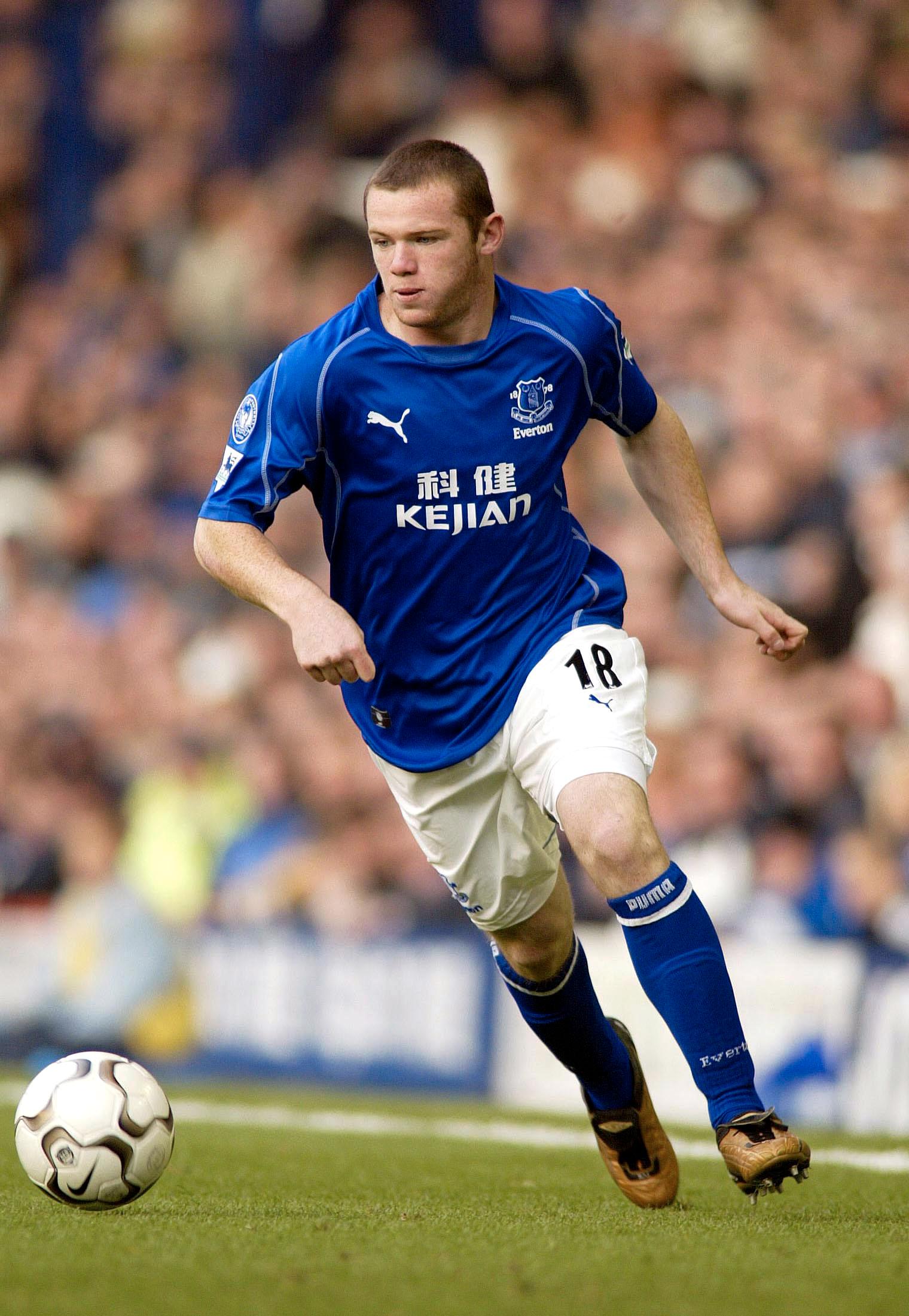 Wayne Rooney som 16-åring i Everton-tröjan.