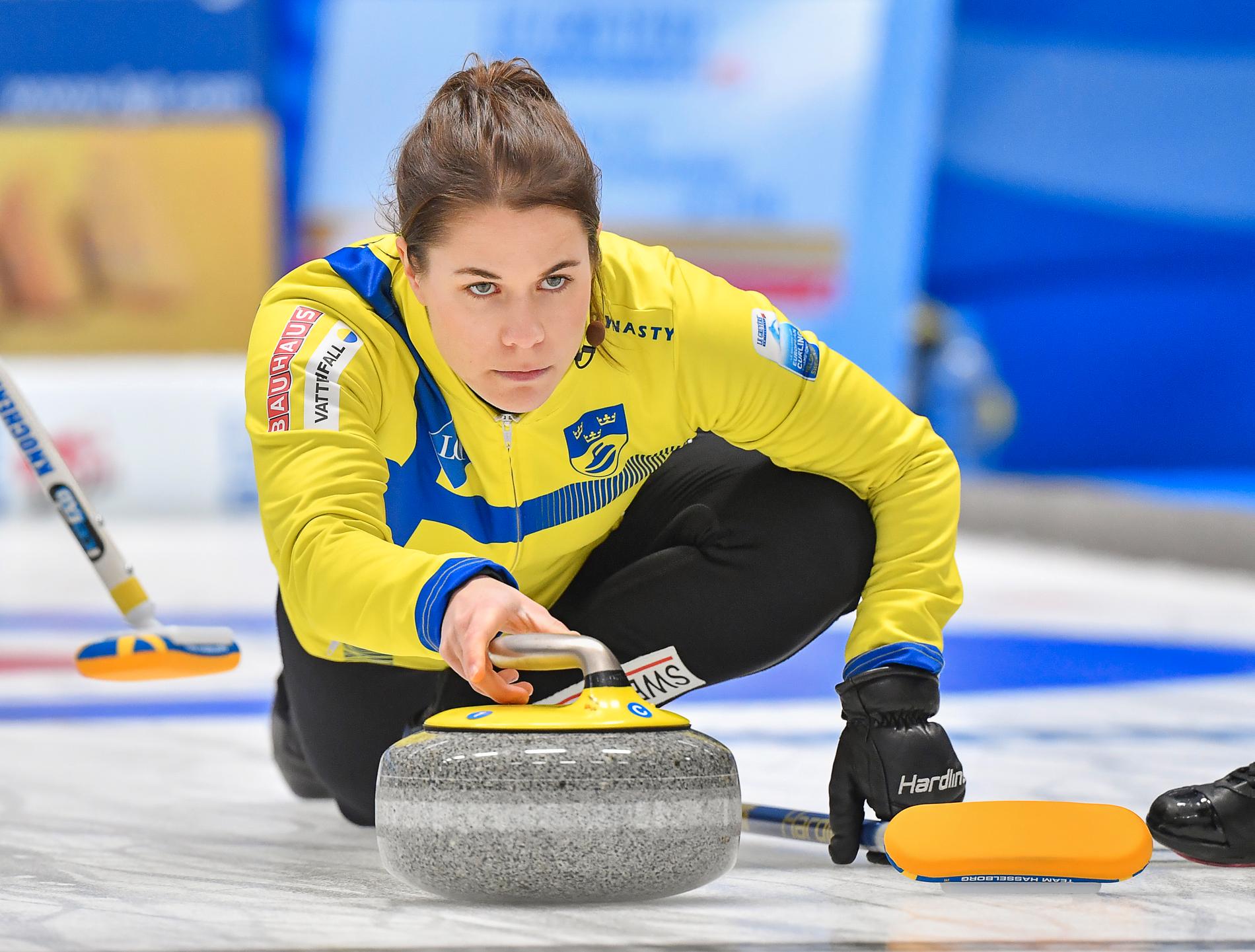 Anna Hasselborg under EM-finalen i december, som Sverige vann över Skottland.