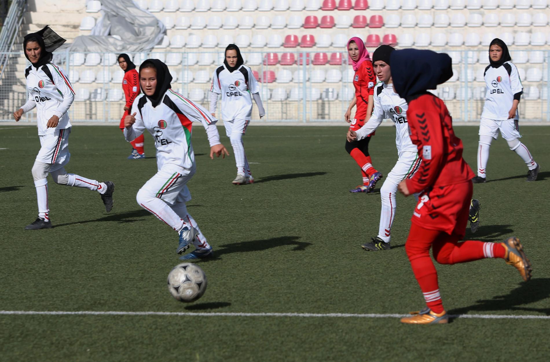 Afghanska fotbollsspelare. Arkivbild.