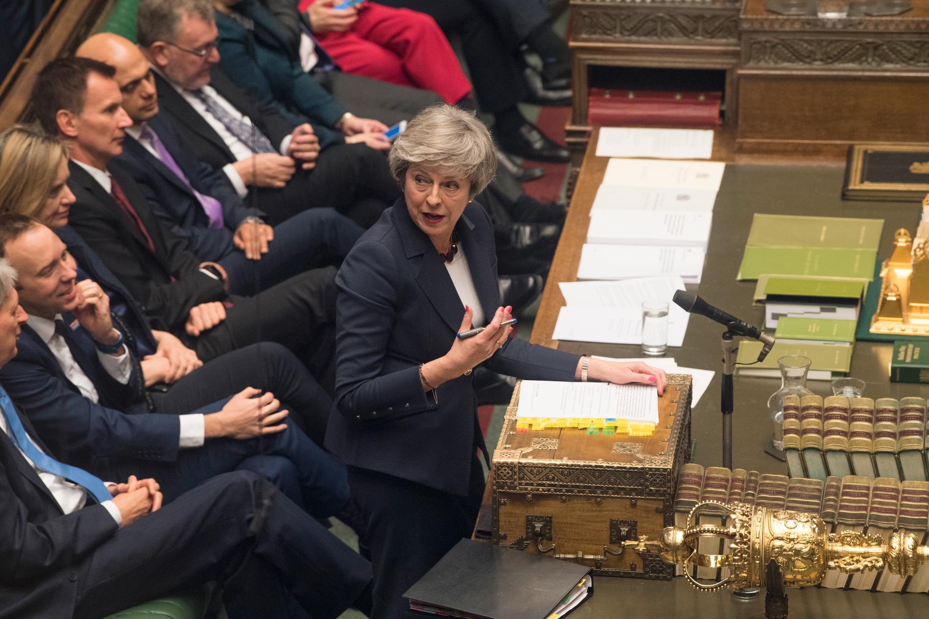 Premiärminister Theresa May siktar på ett brittiskt EU-utträde den 29 mars, med eller utan utträdesavtal. Arkivbild.