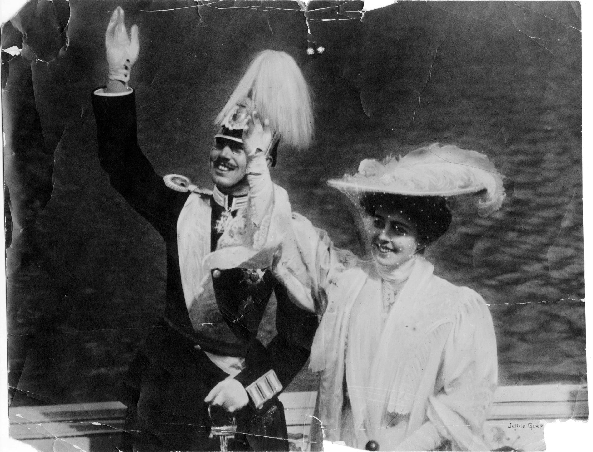 I maj 1920 dog Sveriges kronprinsessa Margareta. Här syns hon några år tidigare tillsammans med maken, den blivande kung Gustav VI Adolf. Arkivbild.