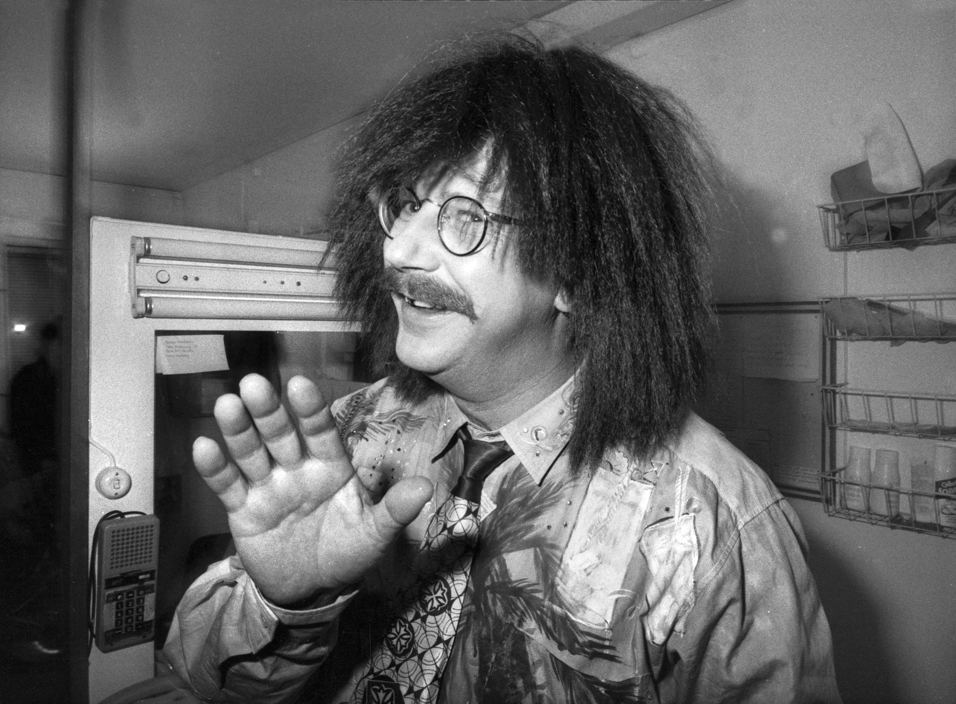 Sven Melander som sin figur "Rulle" 1985.