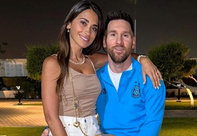 Lionel Messi tillsammans med sin fru Antonella Roccuzzo.
