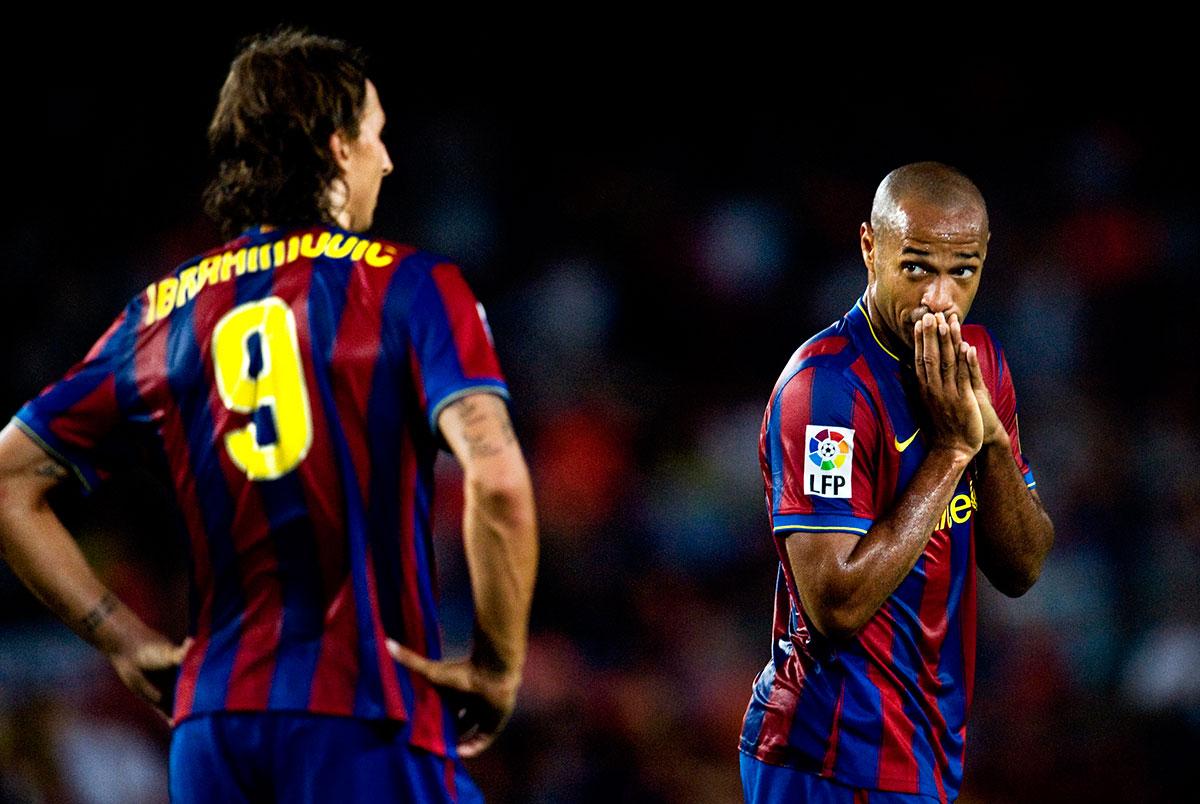 Henry och Ibrahimovic i Barcelona.