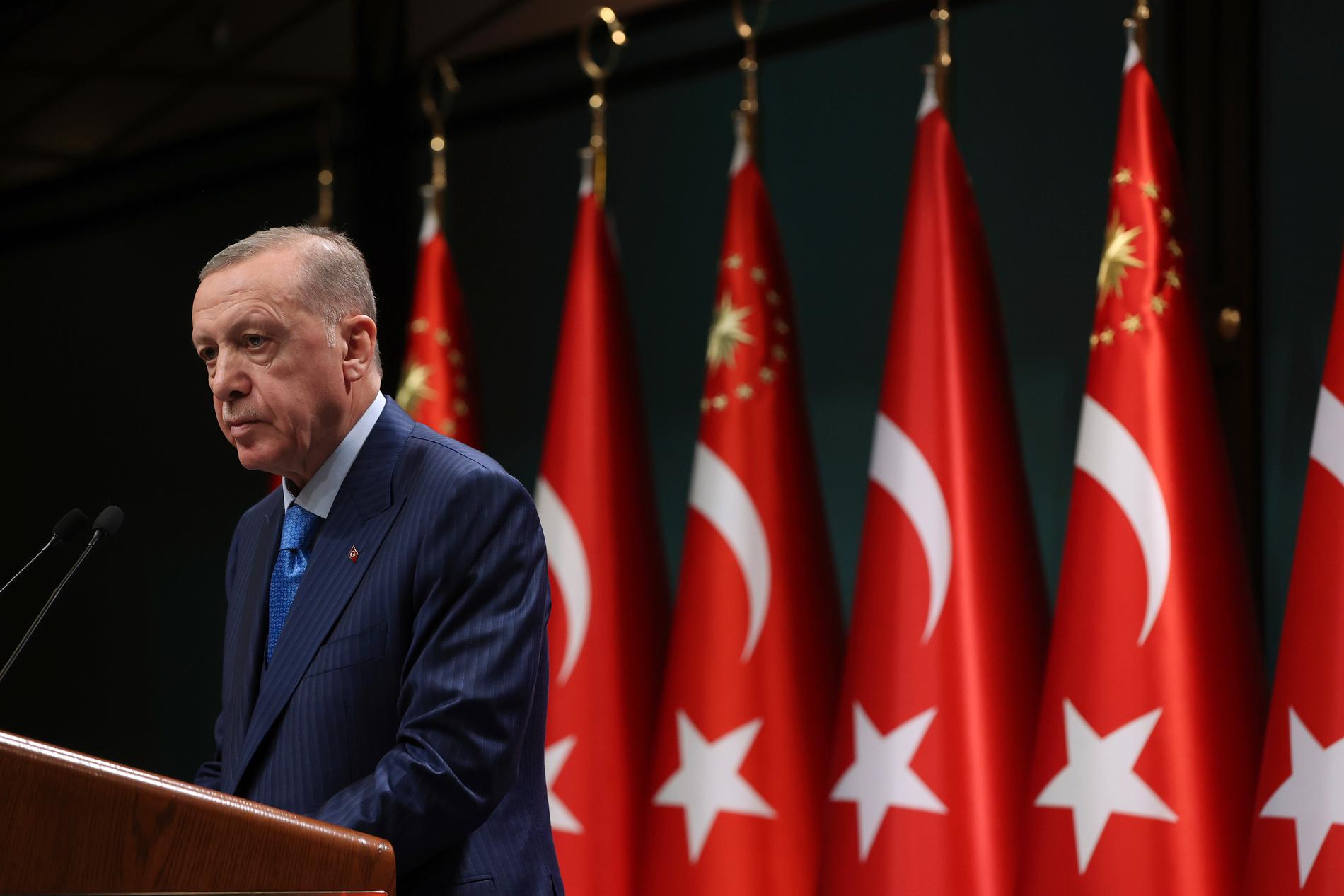 Erdogan berättade på en pressträff under måndagen att han inte ser positivt på Sveriges Natomedlemskap.