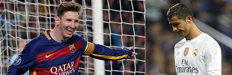 Leo Messi (t.v.) vinner Ballon d'Dor, enligt oddsen. Därmed missar Cristiano Ronaldo (t.h.) chansen sin tredje raka guldboll.