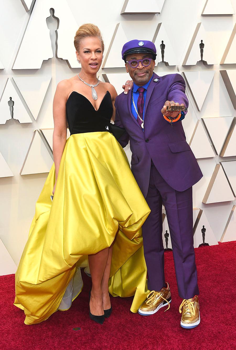 Tonya Lewis Lee tillsammans med sin man Spike Lee som är nominerad för filmen “BlacKkKlansman.”