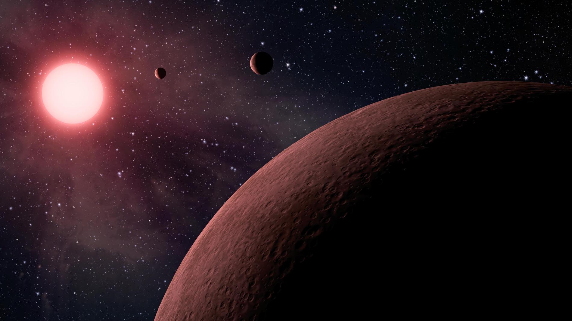 Illustration av exoplaneter.