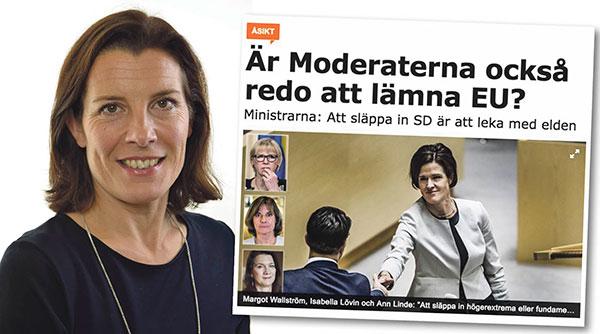 Karin Enström (M) svarar på kritiken från Margot Wallström, Isabella Lövin och Ann Linde.