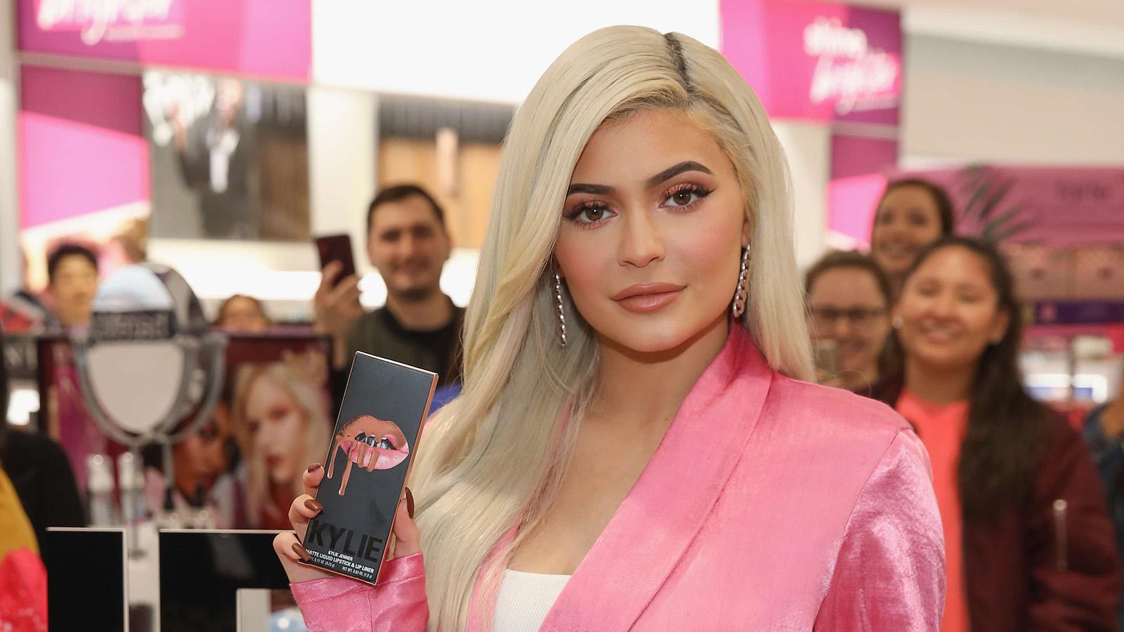 Kylie Jenner på ett event för att marknadsföra sin kosmetikserie i Houston, Texas, i november 2018.