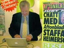 Staffan Heimerson chattade med läsarna direkt från Aftonbladets monter på resemässan TUR2007.