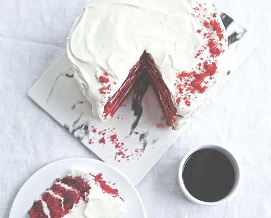 Klassisk red velvet cake.