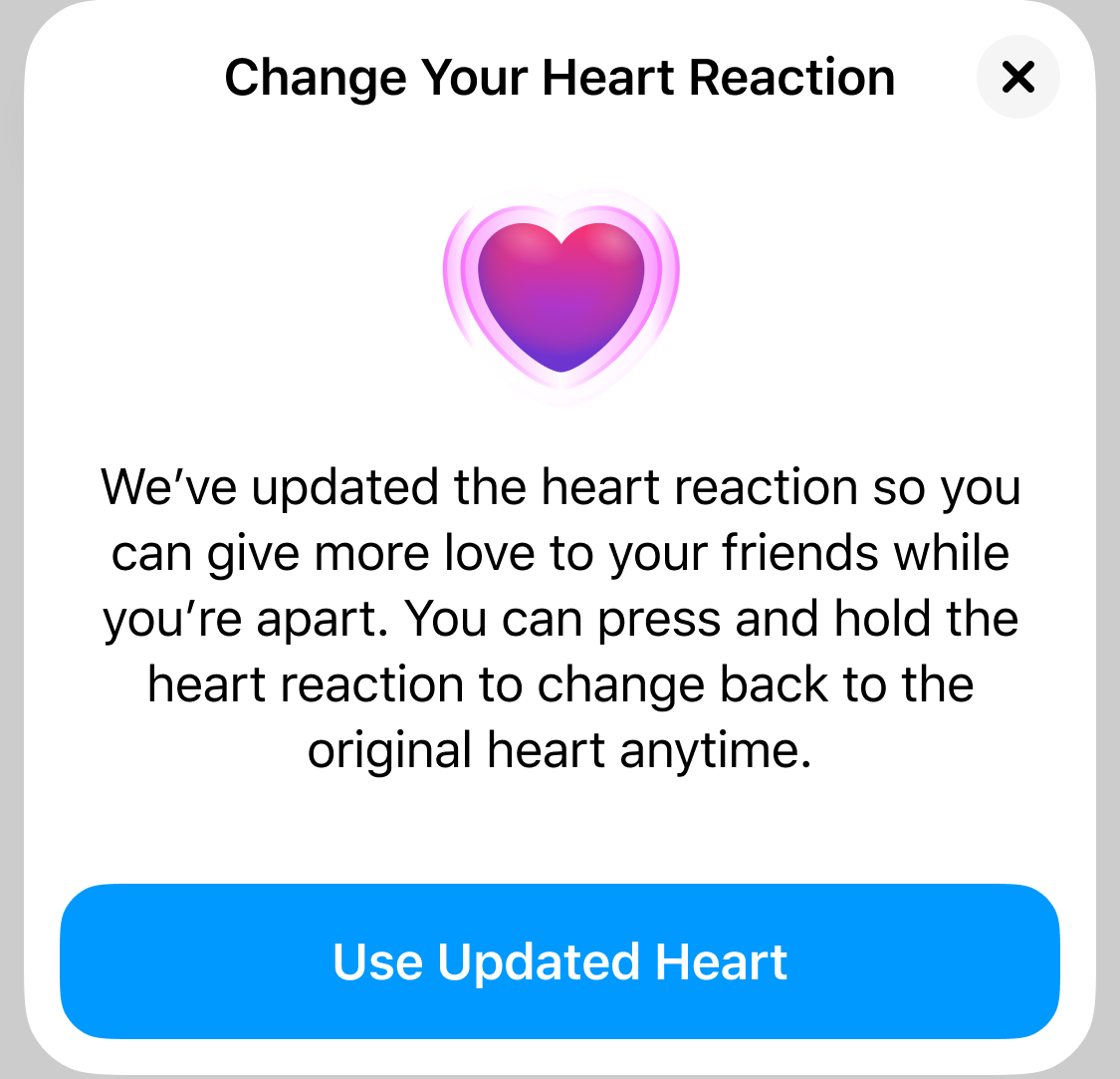 Den 17 april kommer den nya reaktionen, det pulserande hjärtat, till Messenger.