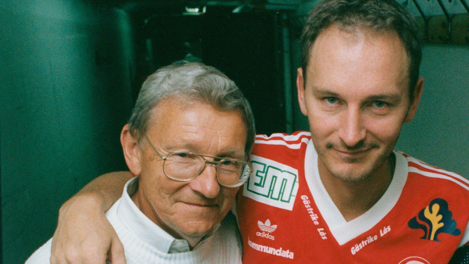 Tomas Ledin med sin pappa 1991.