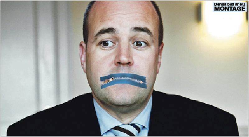 munkavle Fredrik Reinfeldts moderater väljer, som enda parti, att inte berätta var partibidraget kommer i från. OBS! Bilden är ett montage!