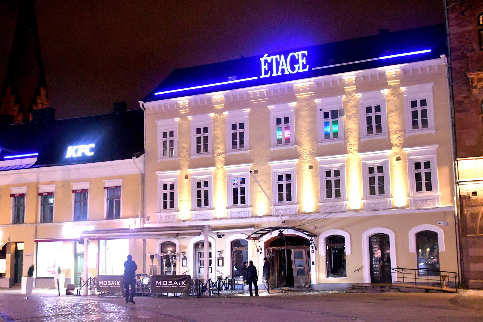 Explosion vid nattklubben Etage på Stortorget i Malmö 