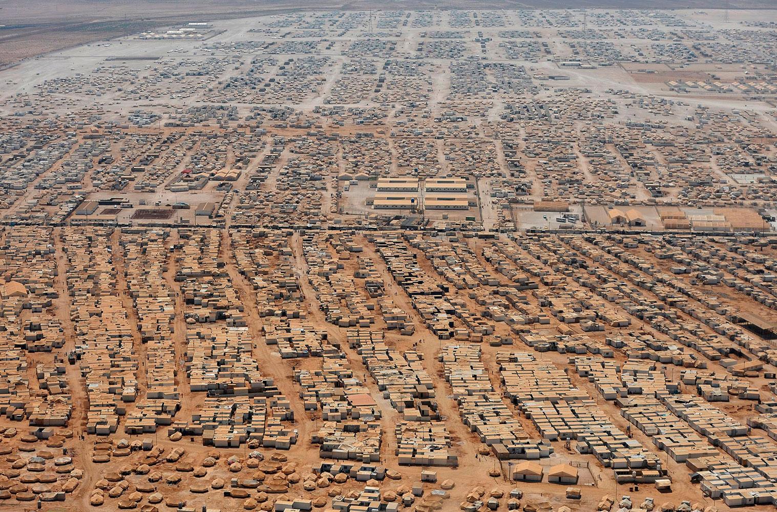 Flyktinglägret Zaatari i vid den jordansk-syriska gränsen.